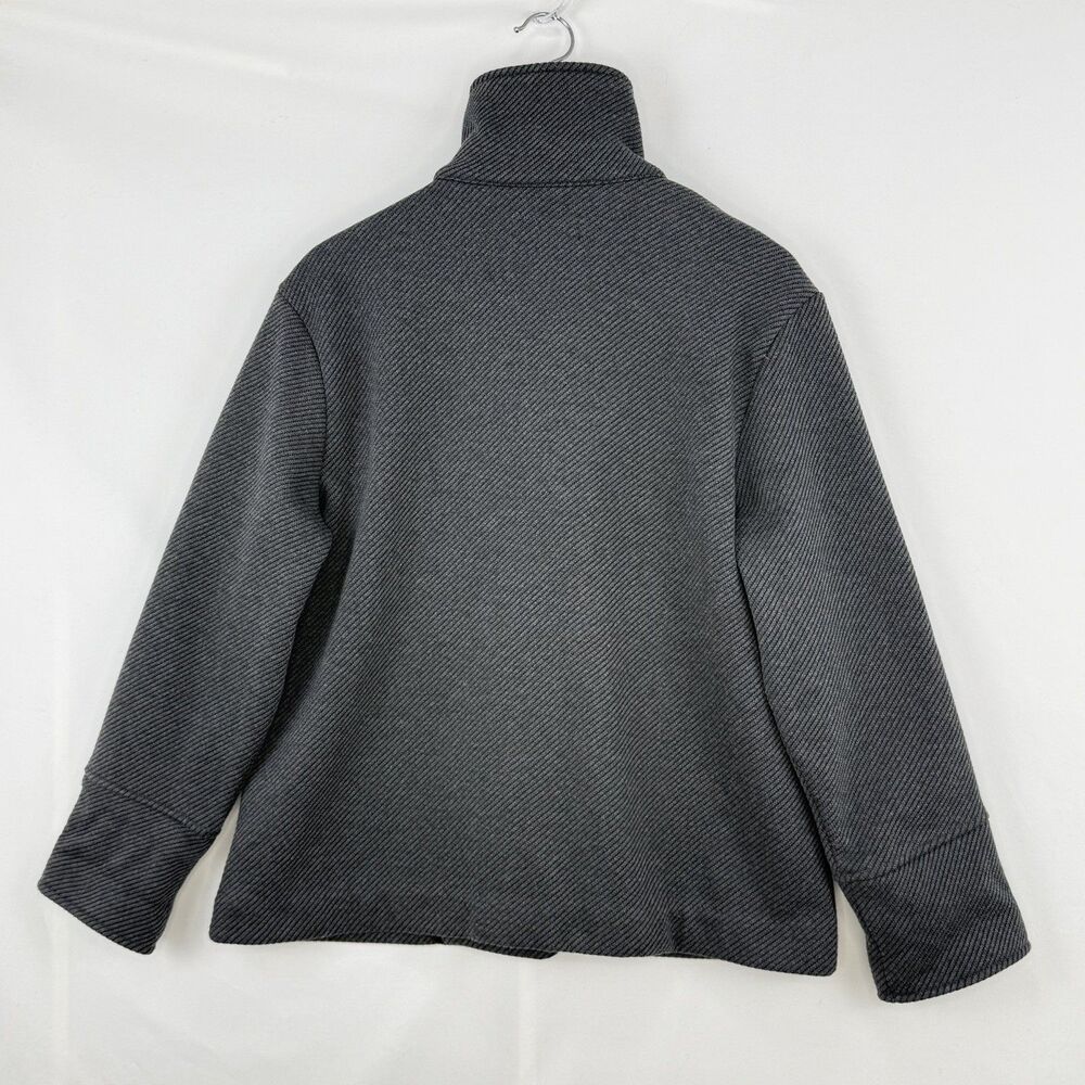 Banana Republic Dark Charcoal Size M Brushed Twill Knit Moto Jacket Coat Cropped - Picture 4 of 16